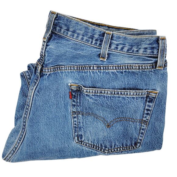 LEVI'S 501 *VINTAGE* 90s Button Fly 100% Cotton Straight Leg Jeans W42 L30 (27) - Picture 1 of 6